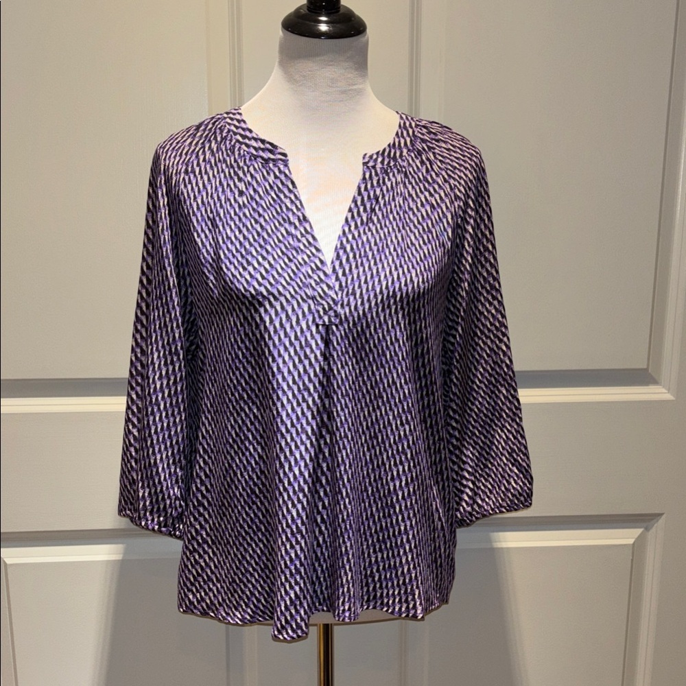 Joie Purple and Black Zigzag Pattern Top - Small